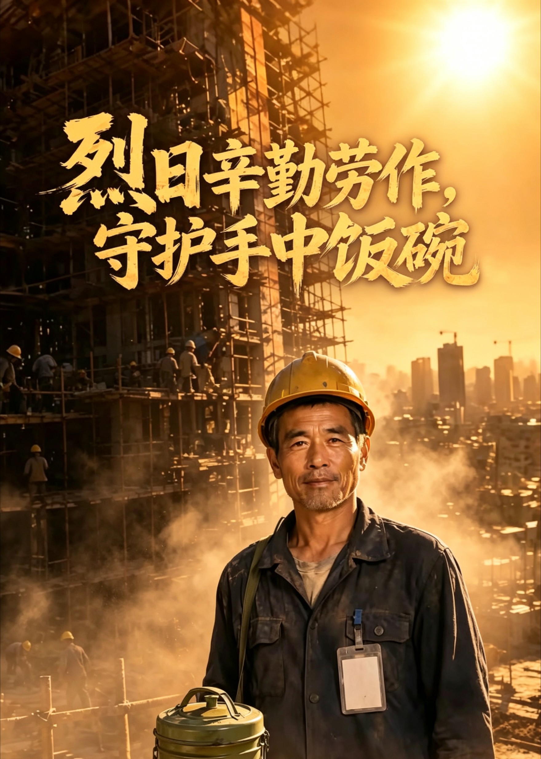 烈日辛勤劳作，守护手中饭碗