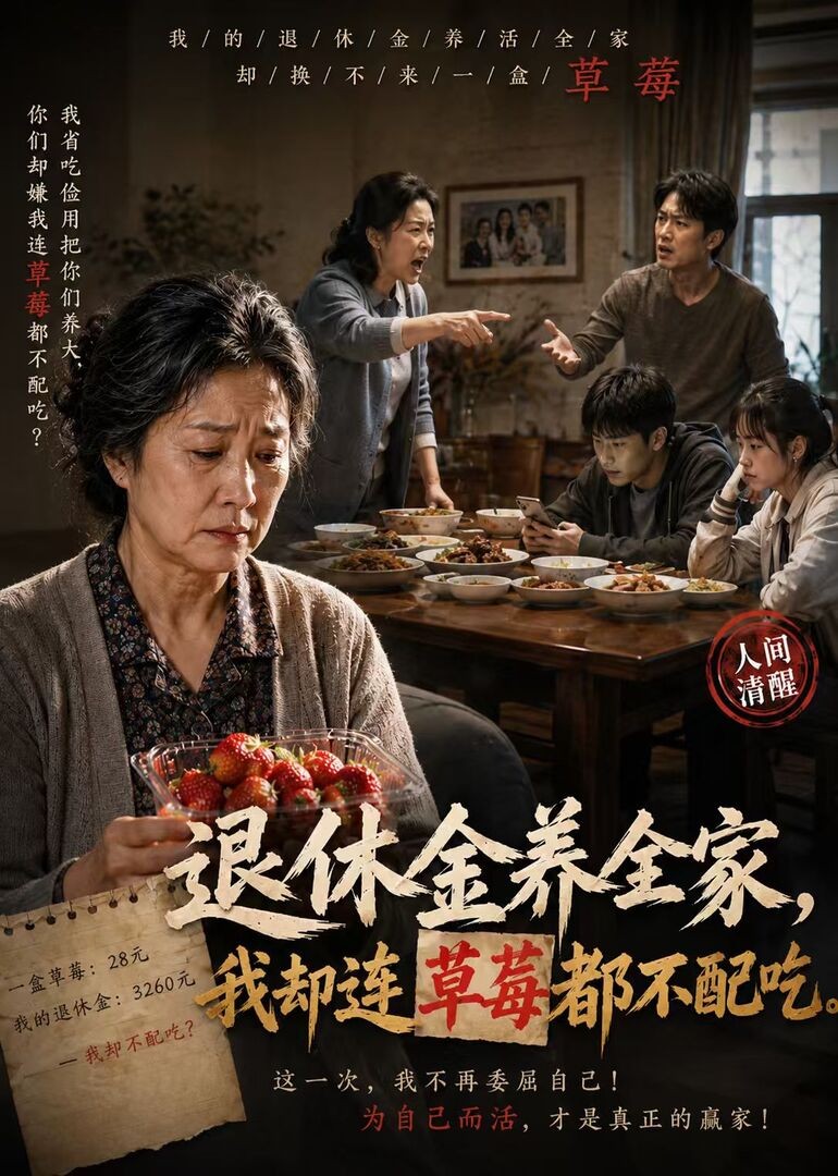 退休金养全家，我却连草莓都不配吃