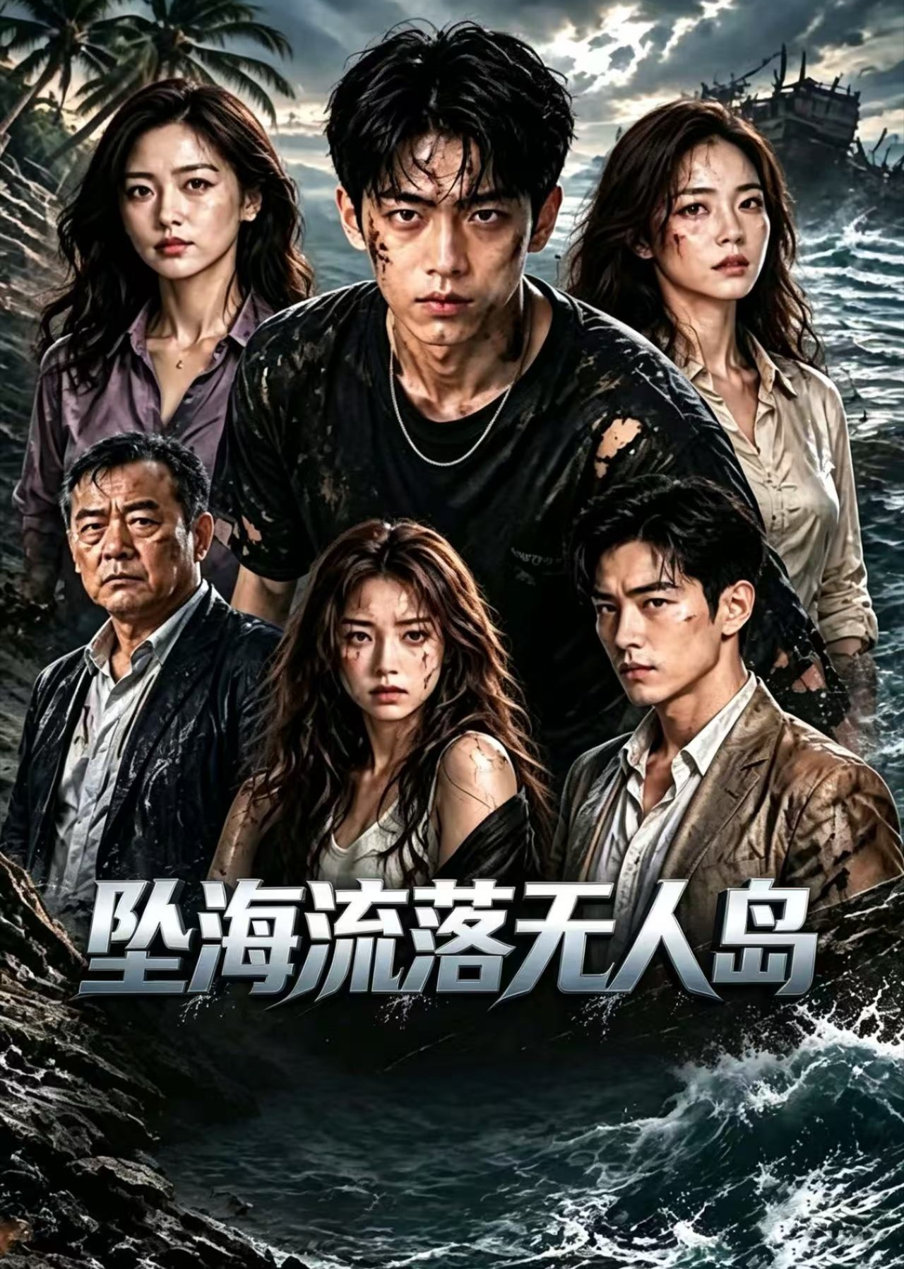 坠海流落无人岛