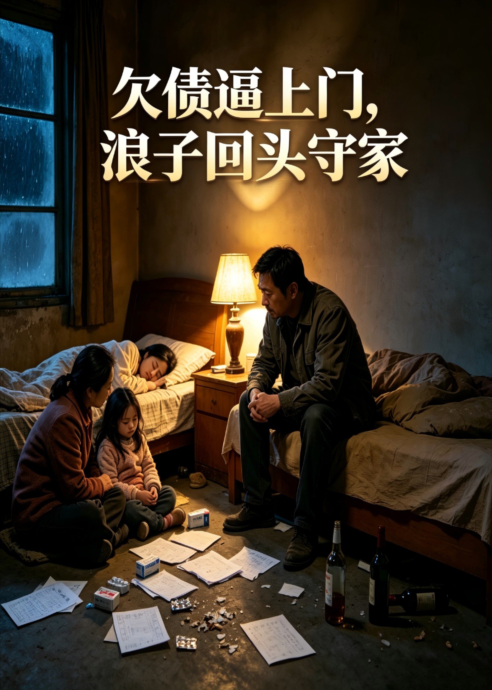 欠债逼上门，浪子回头守家