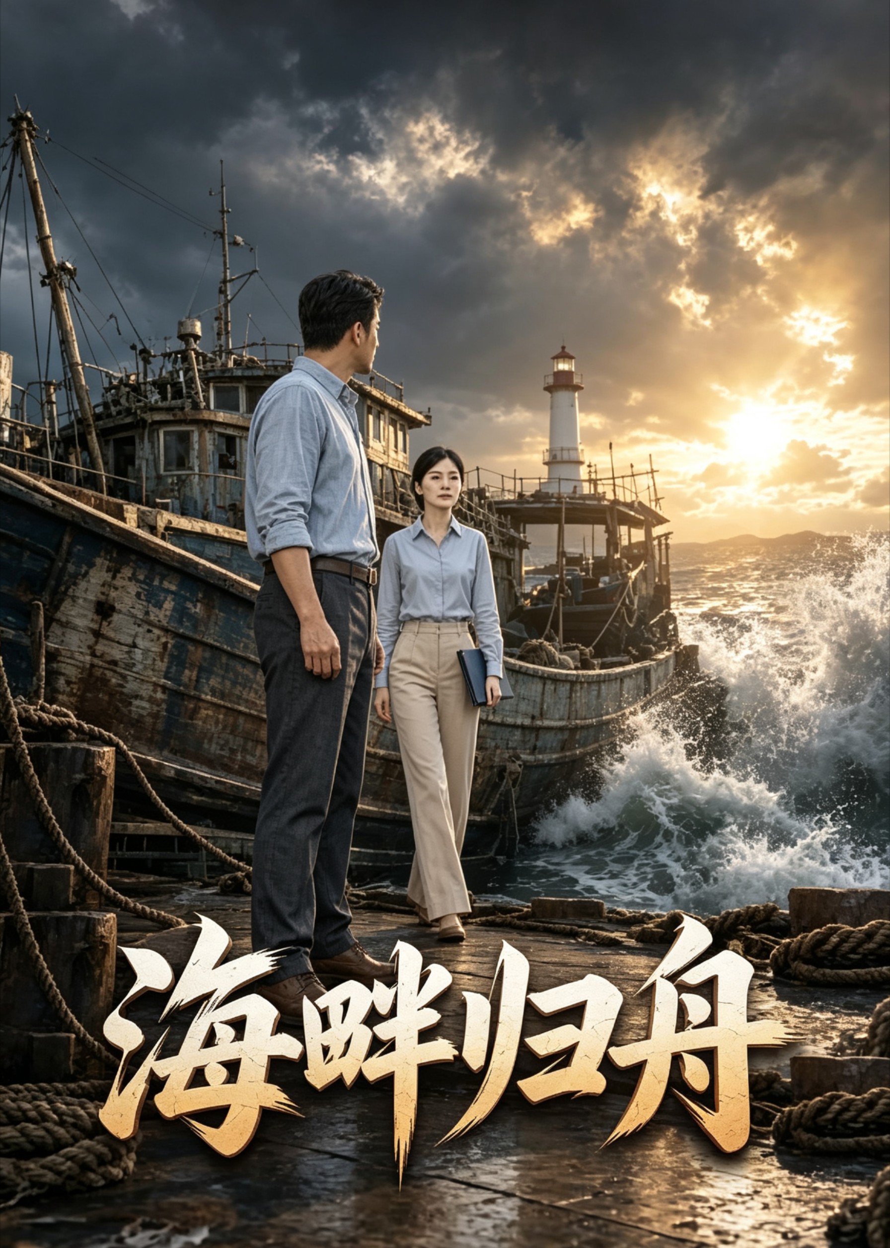 海畔归舟