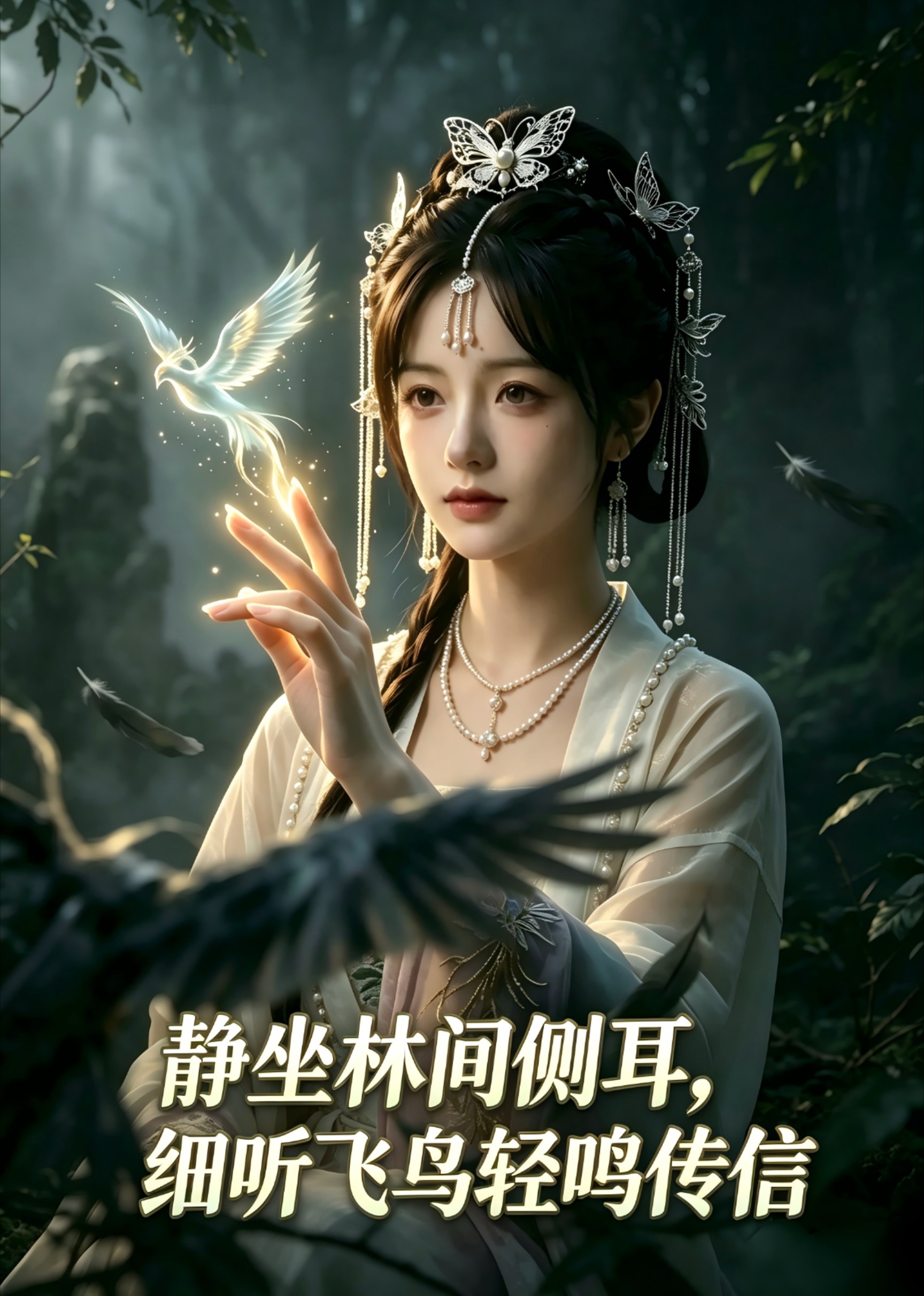静坐林间侧耳，细听飞鸟轻鸣传信