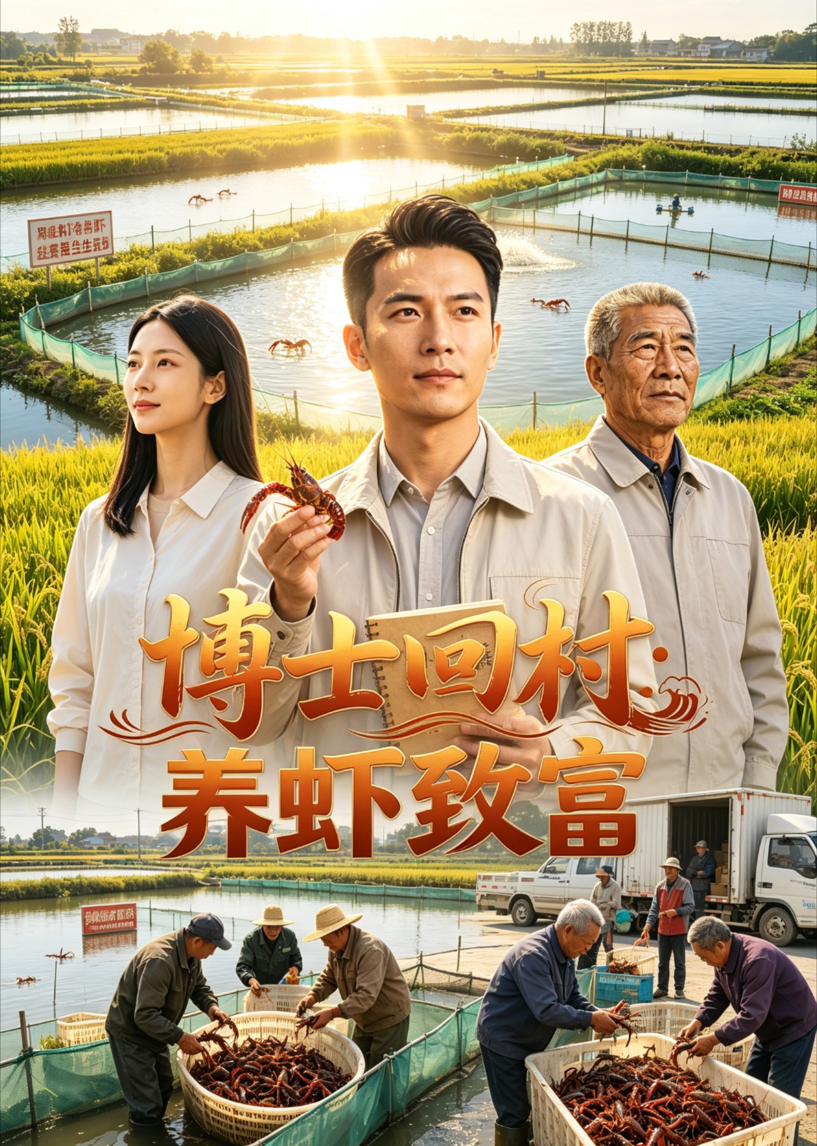 博士回村养虾致富
