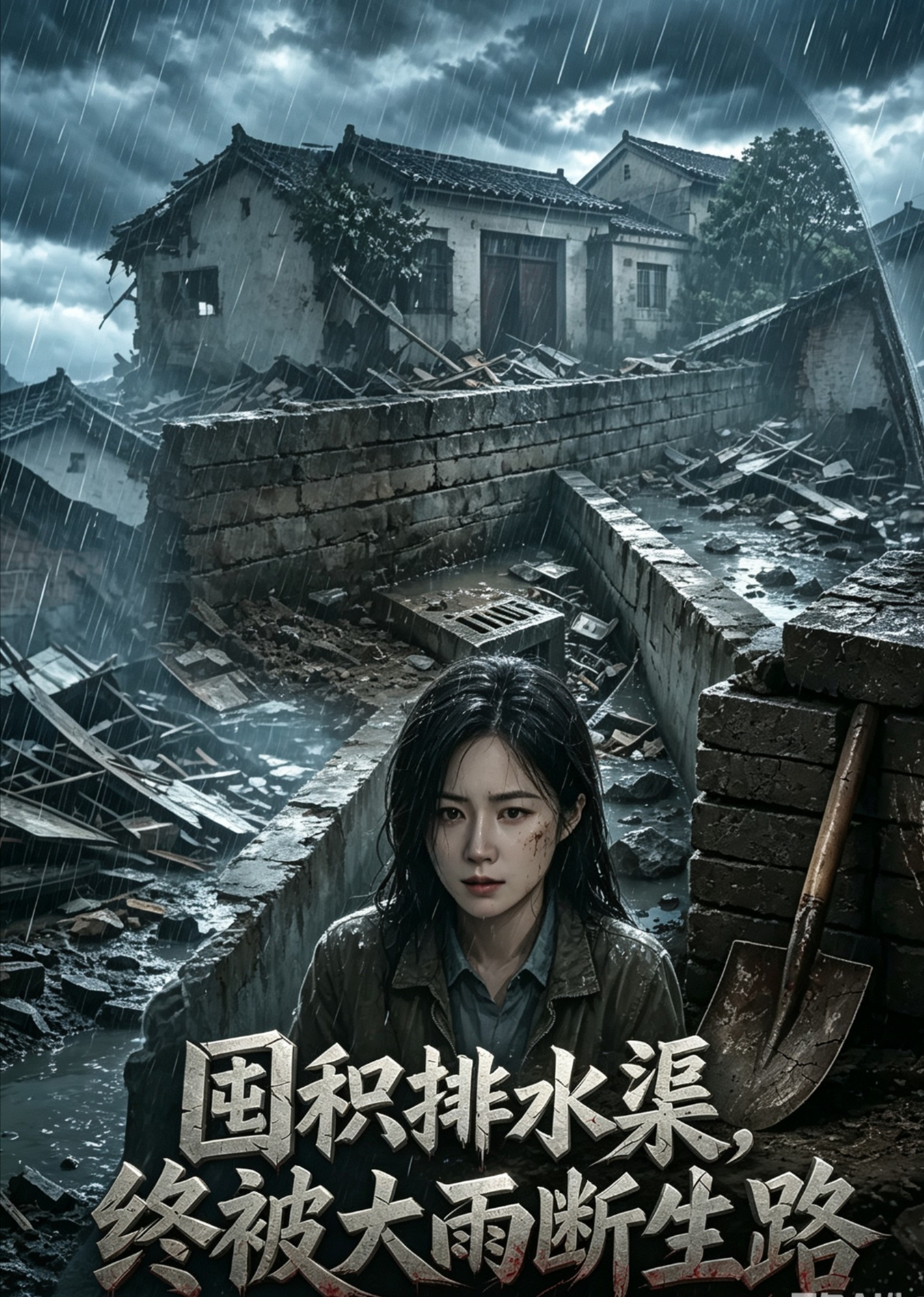 囤积排水渠，终被大雨断生路