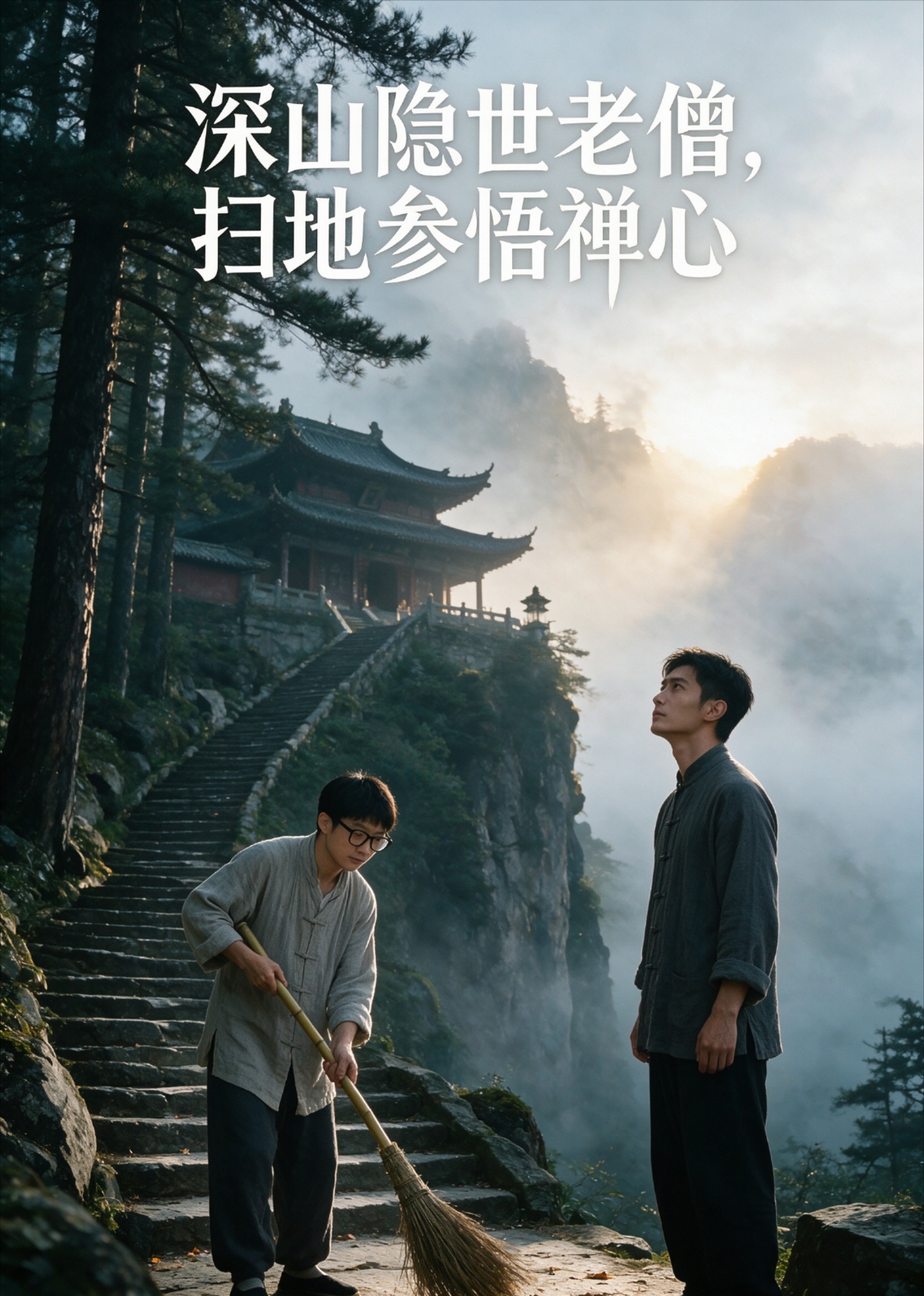 深山隐世老僧，扫地参悟禅心封面图
