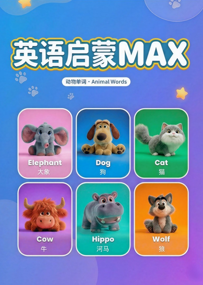 英语启蒙MAX动物单词