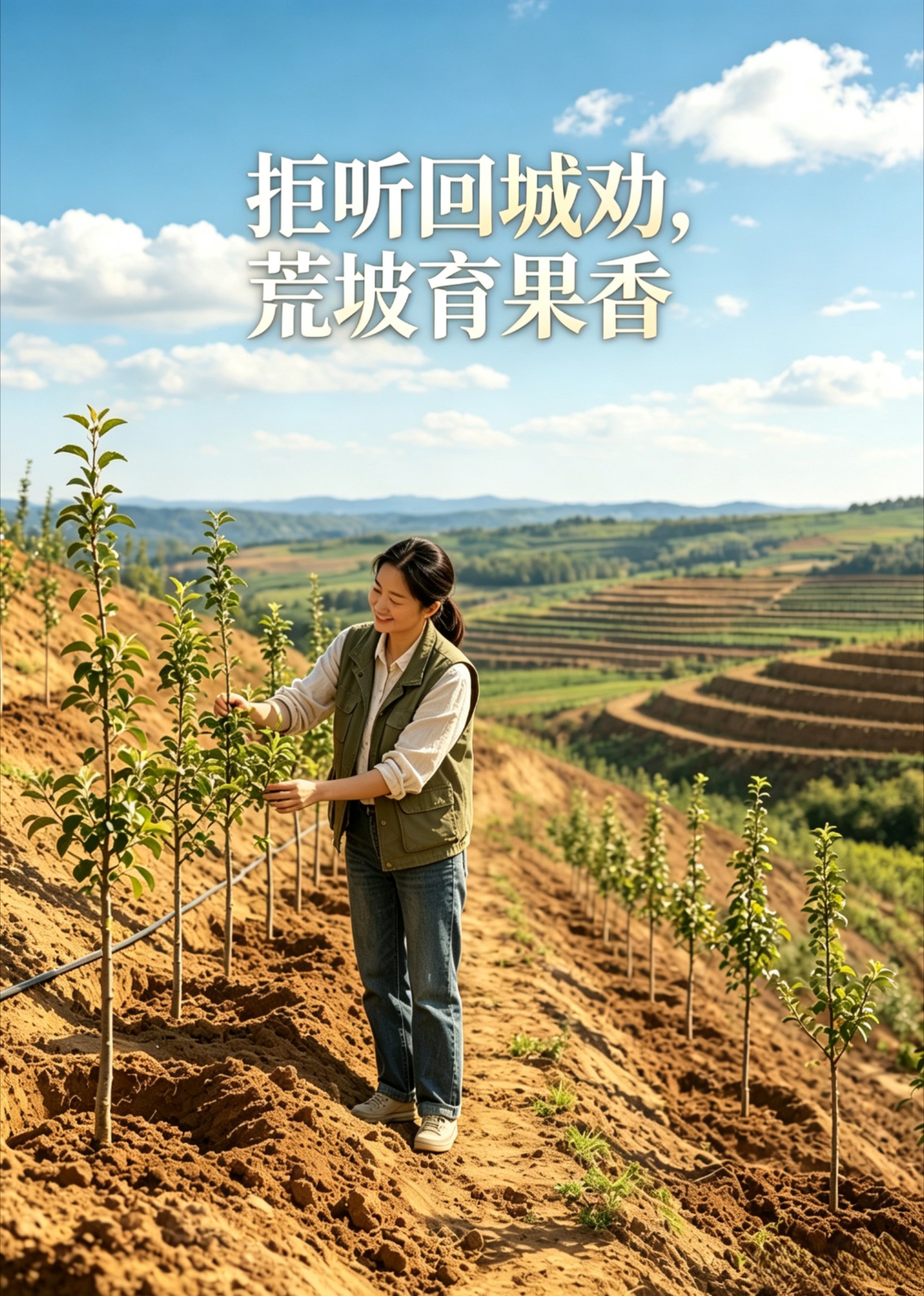 拒听回城劝，荒坡育果香