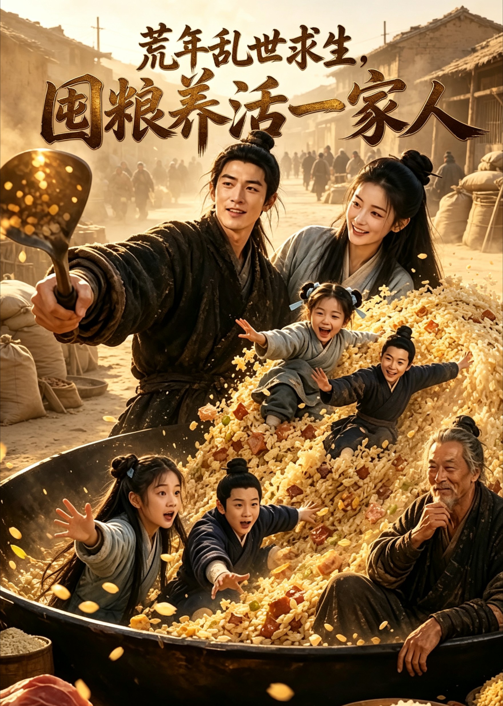 荒年乱世求生，囤粮养活一家人