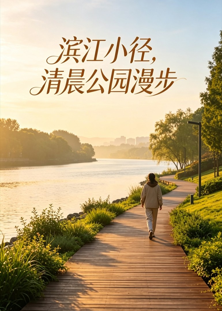 滨江小径，清晨公园漫步
