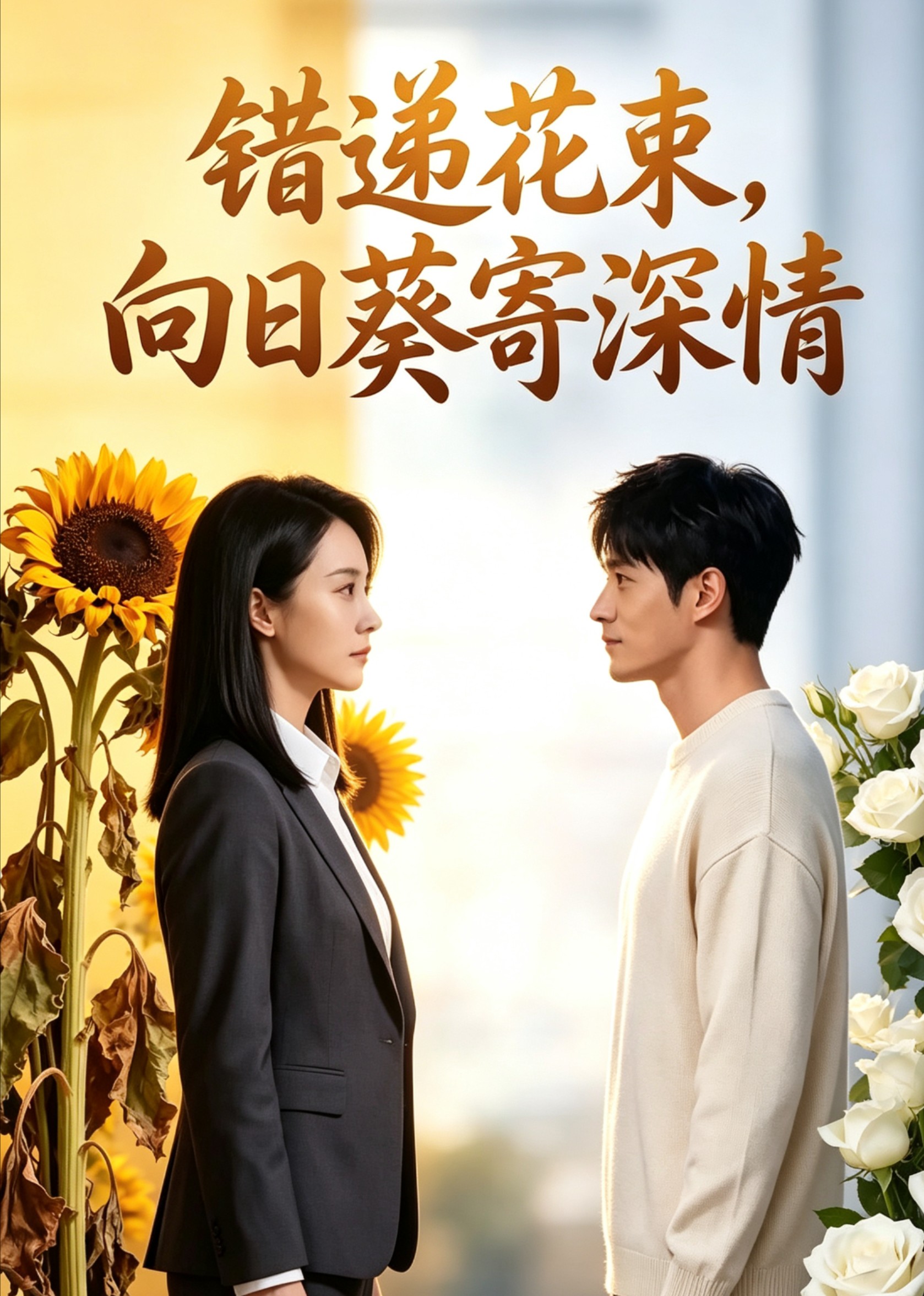 错递花束，向日葵寄深情