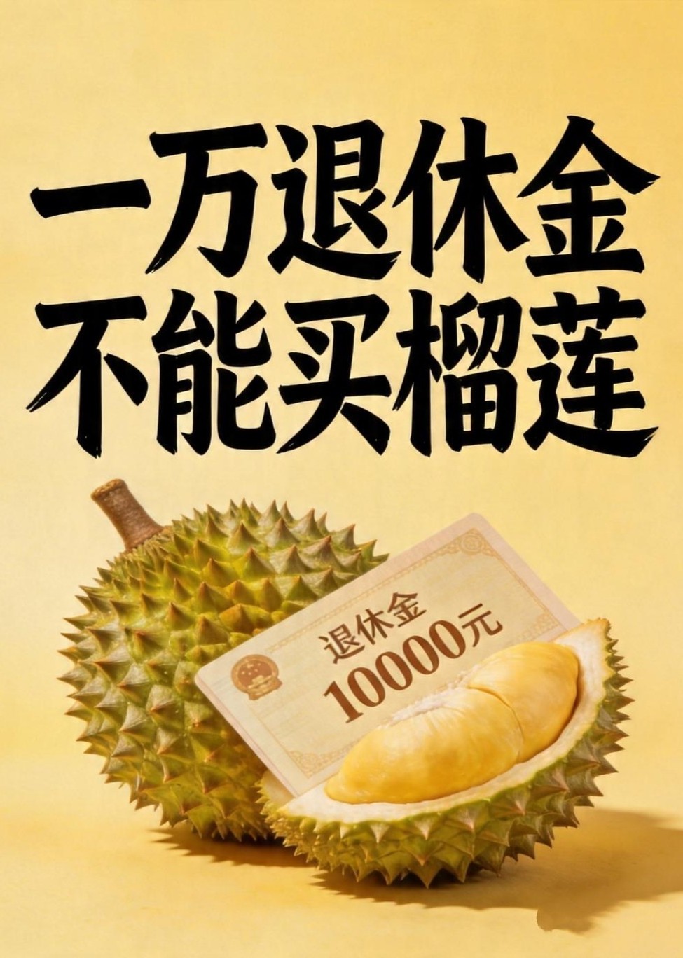 一万退休金不能买榴莲