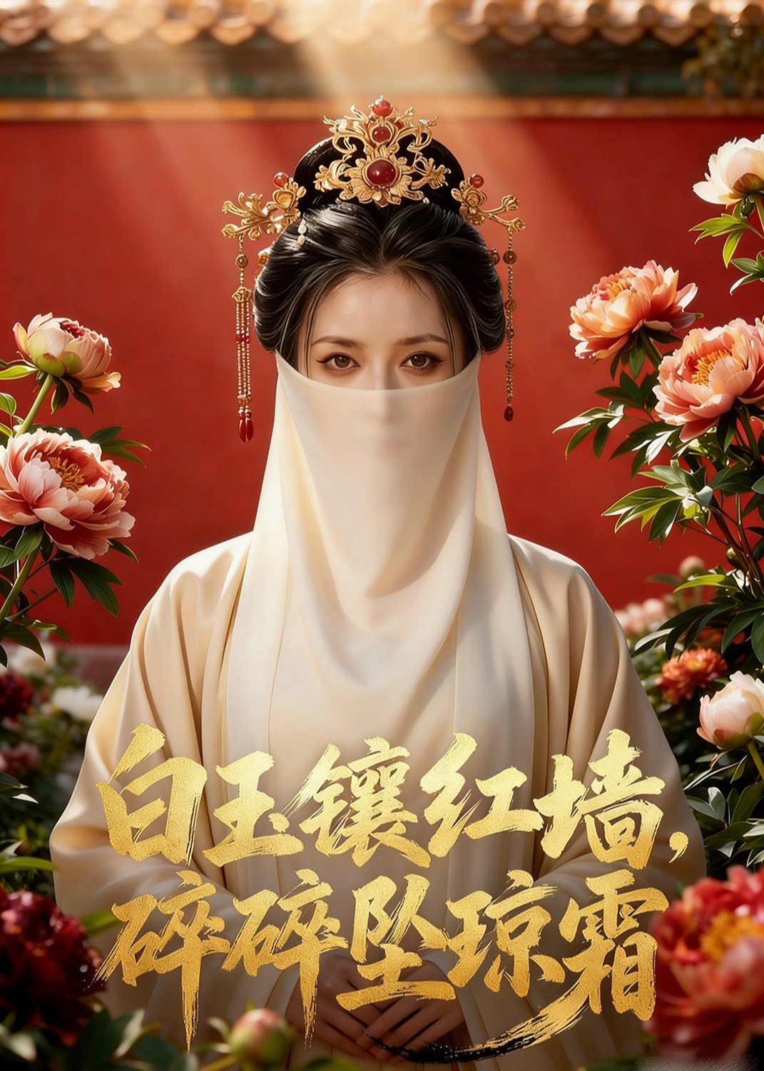 白玉镶红墙，碎碎坠琼霜