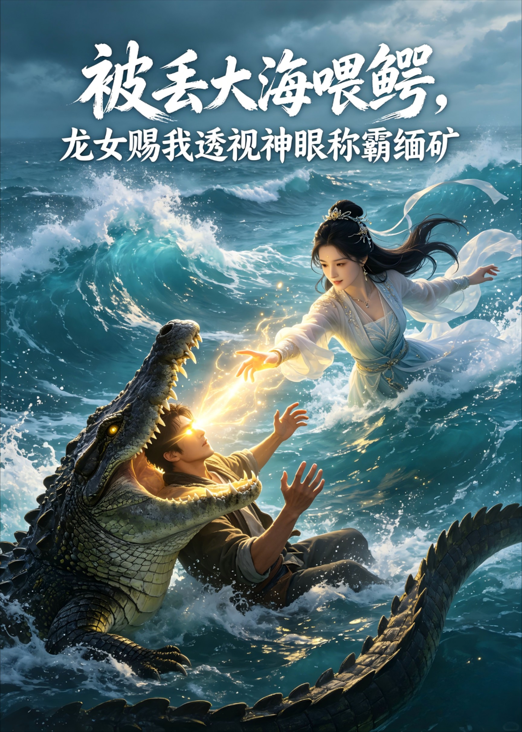 被丢大海喂鳄，龙女赐我透视神眼称霸缅矿