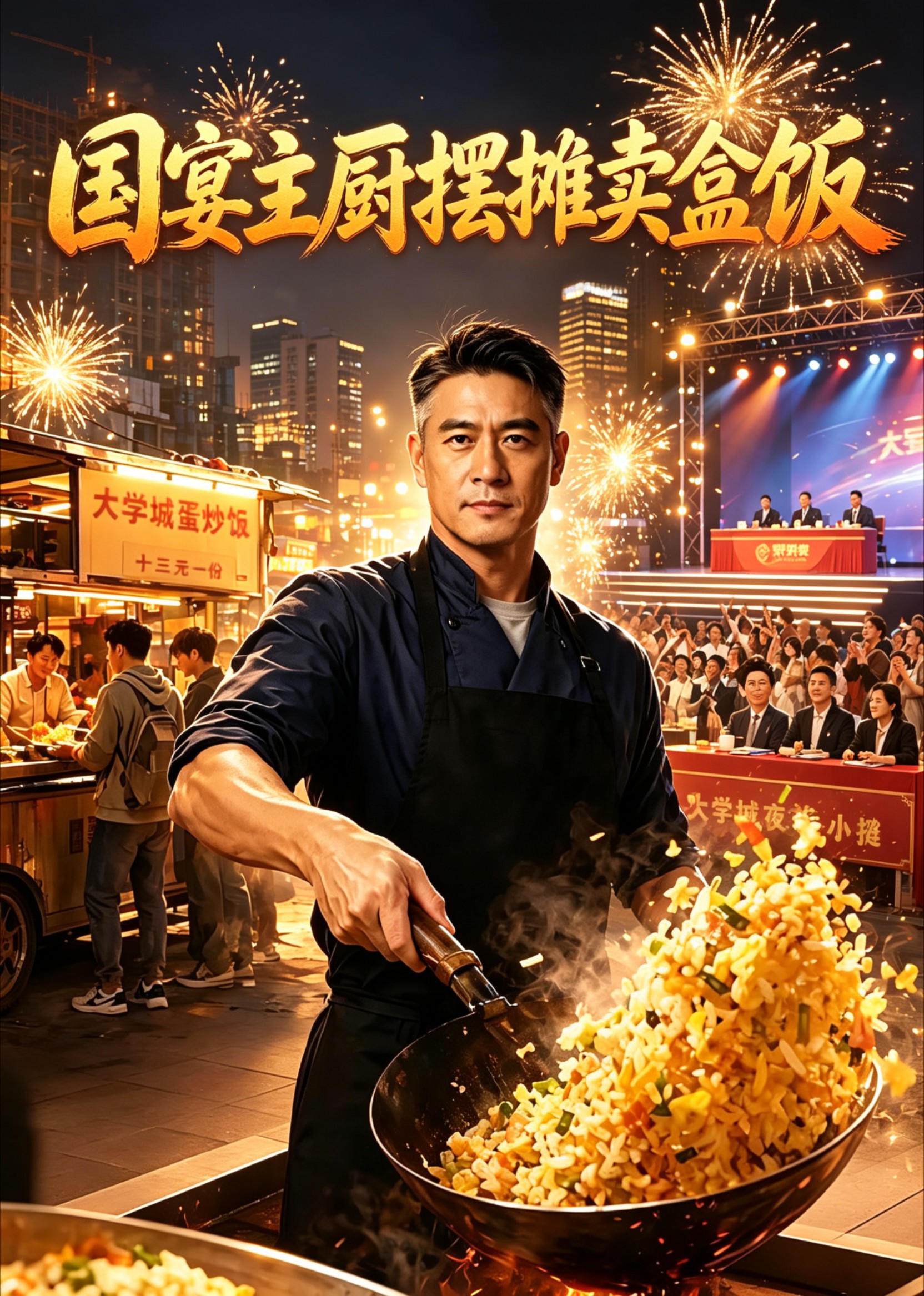 国宴主厨摆摊卖盒饭