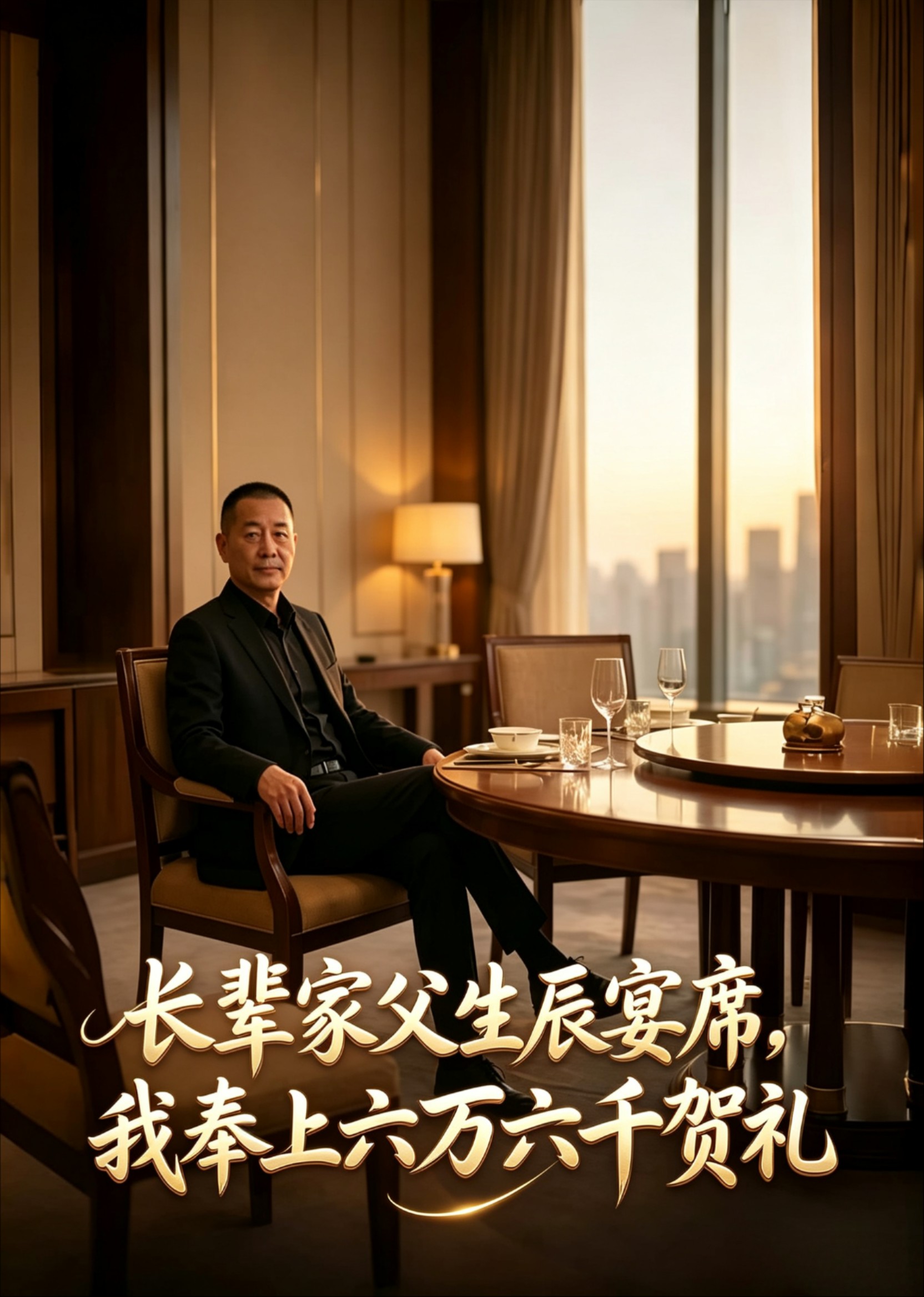 长辈家父生辰宴席，我奉上六万六千贺礼