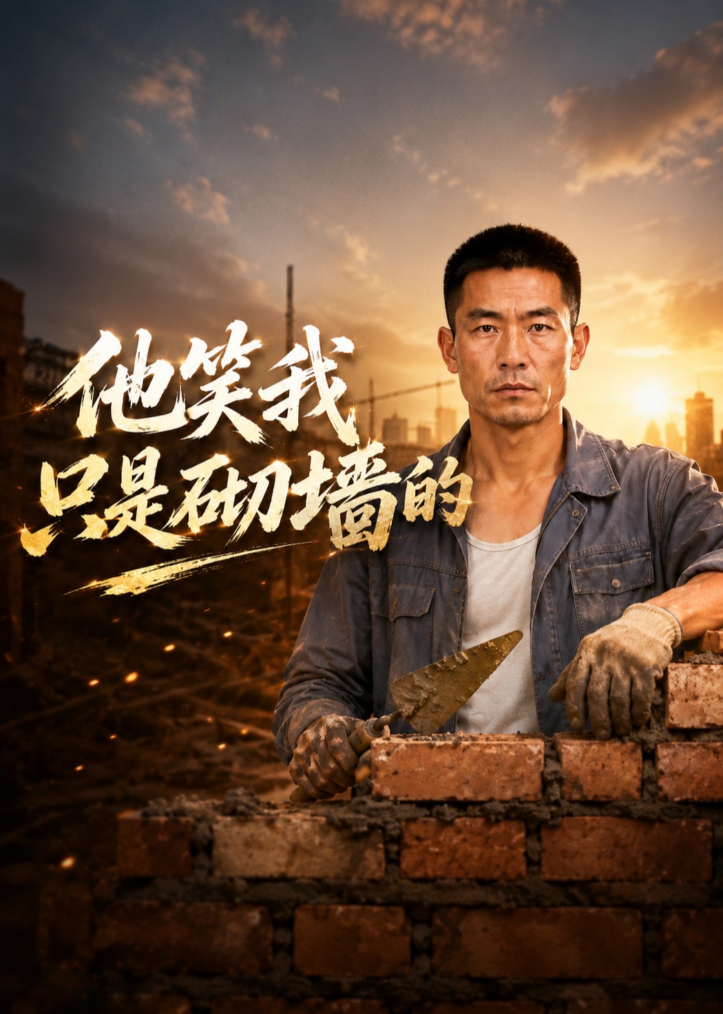 他笑我只是砌墙的