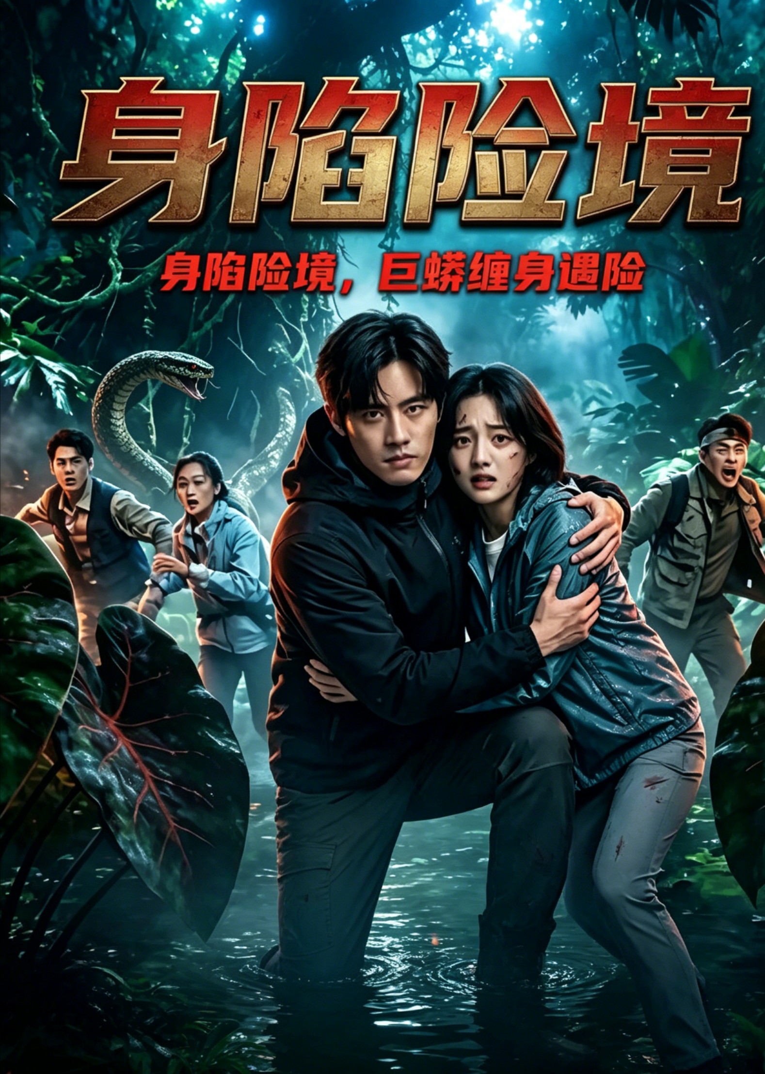 身陷险境，巨蟒缠身遇险