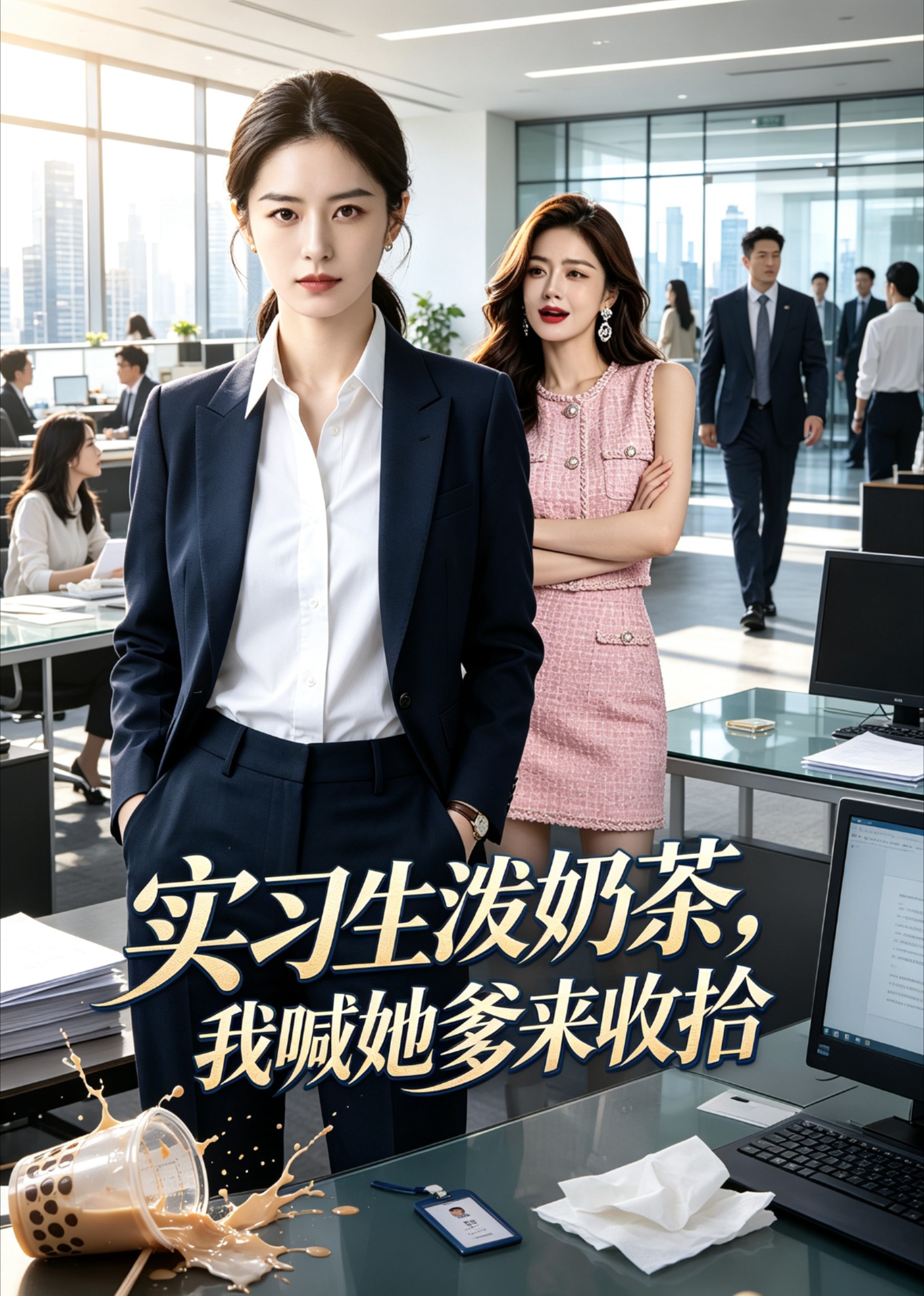 实习生泼奶茶，我喊她爹来收拾