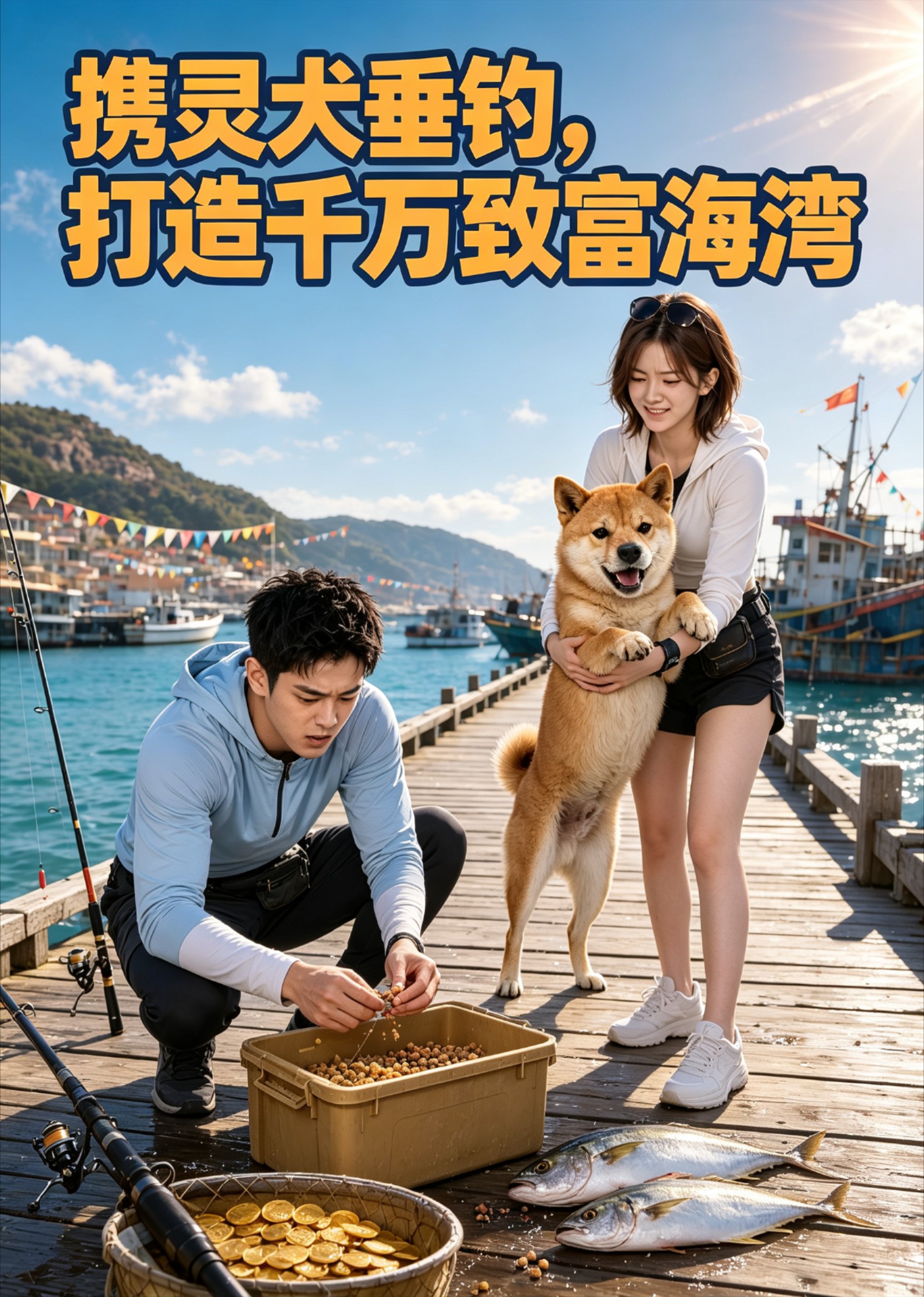 携灵犬垂钓，打造千万致富海湾