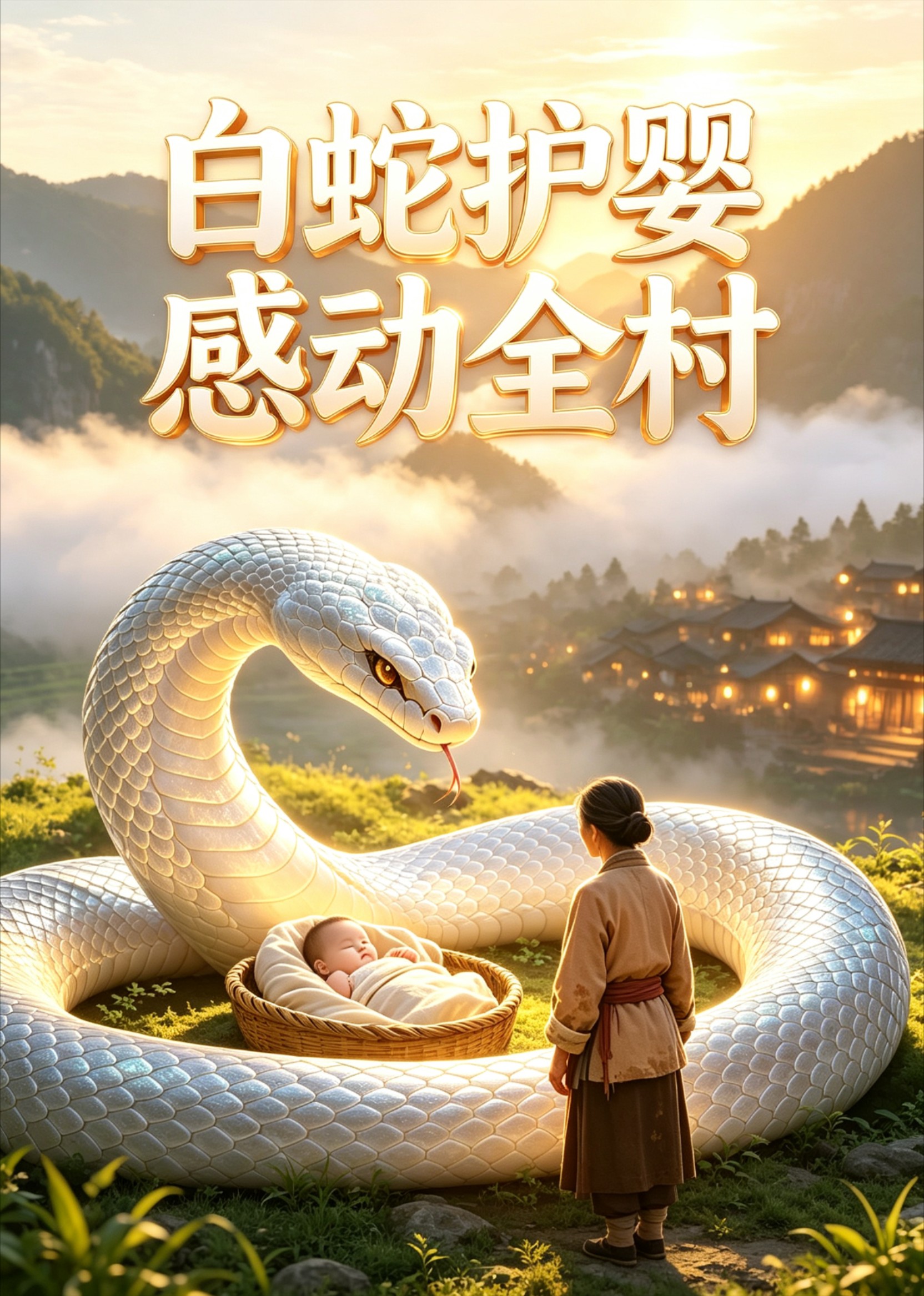 白蛇护婴感动全村