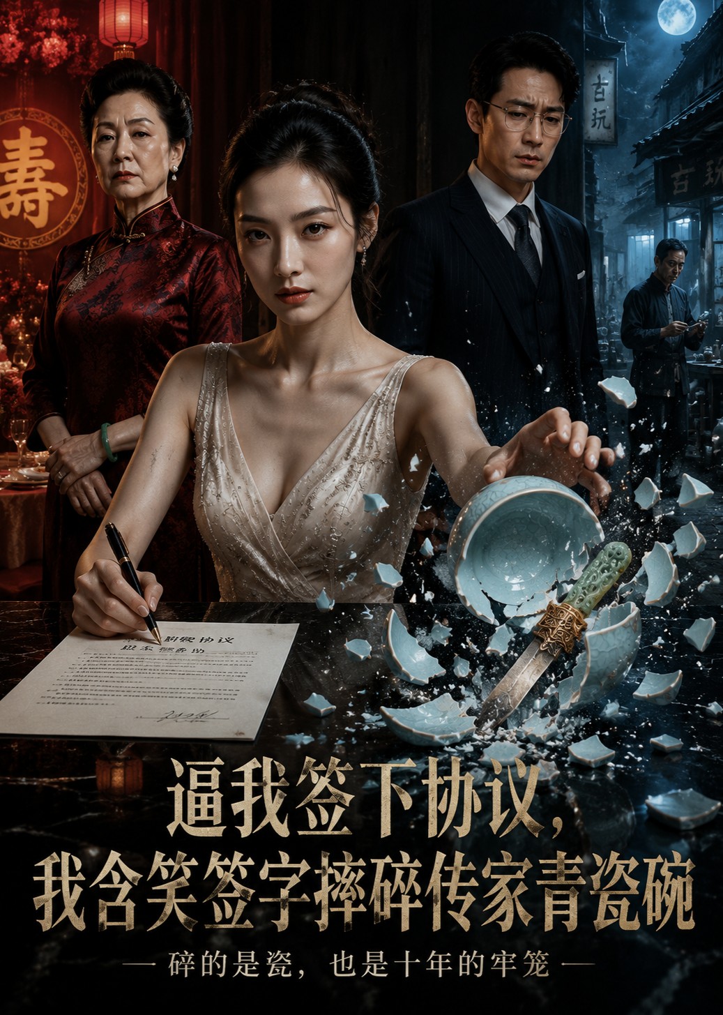 逼我签下协议，我含笑签字摔碎传家青瓷碗封面图