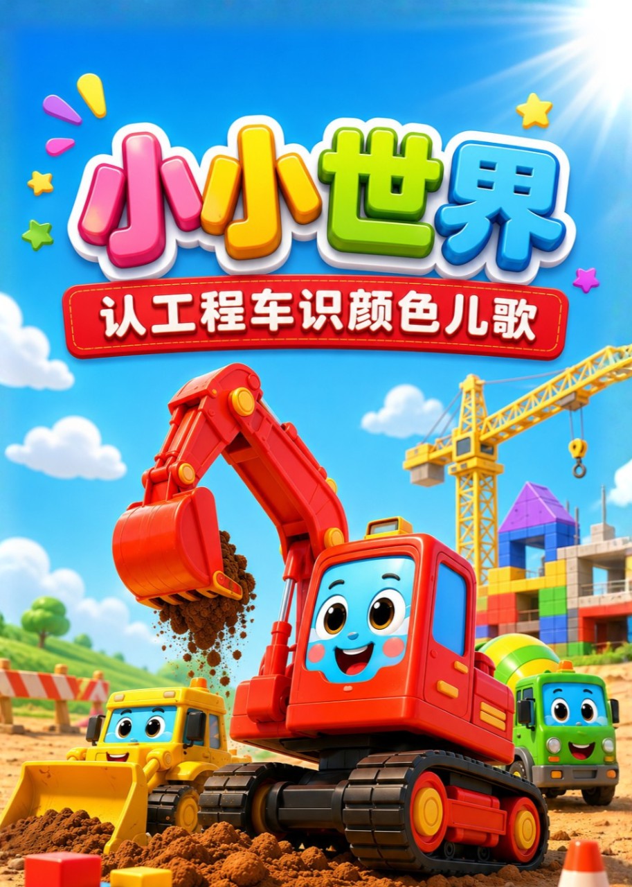 小小世界认工程车识颜色儿歌