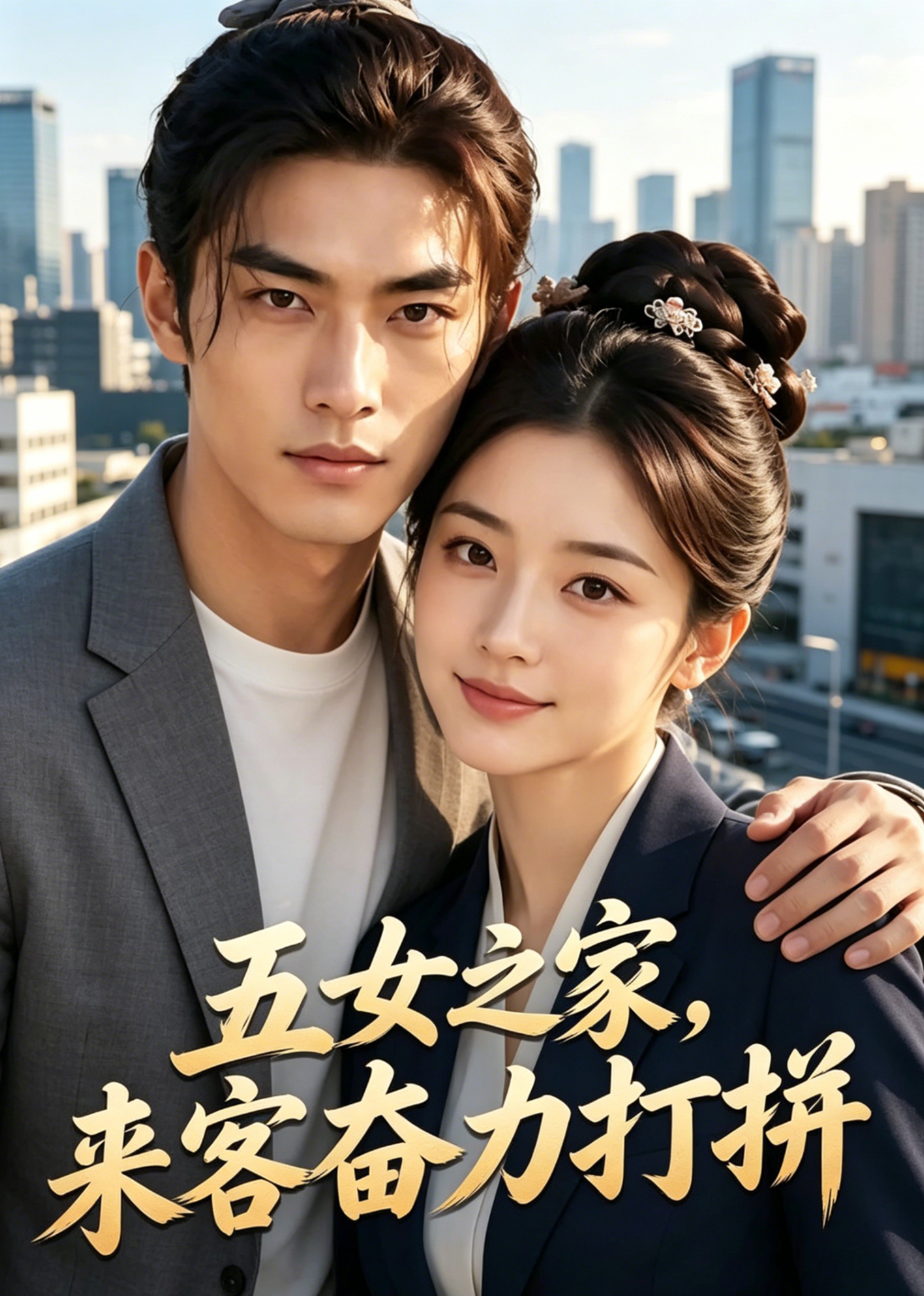 五女之家，来客奋力打拼