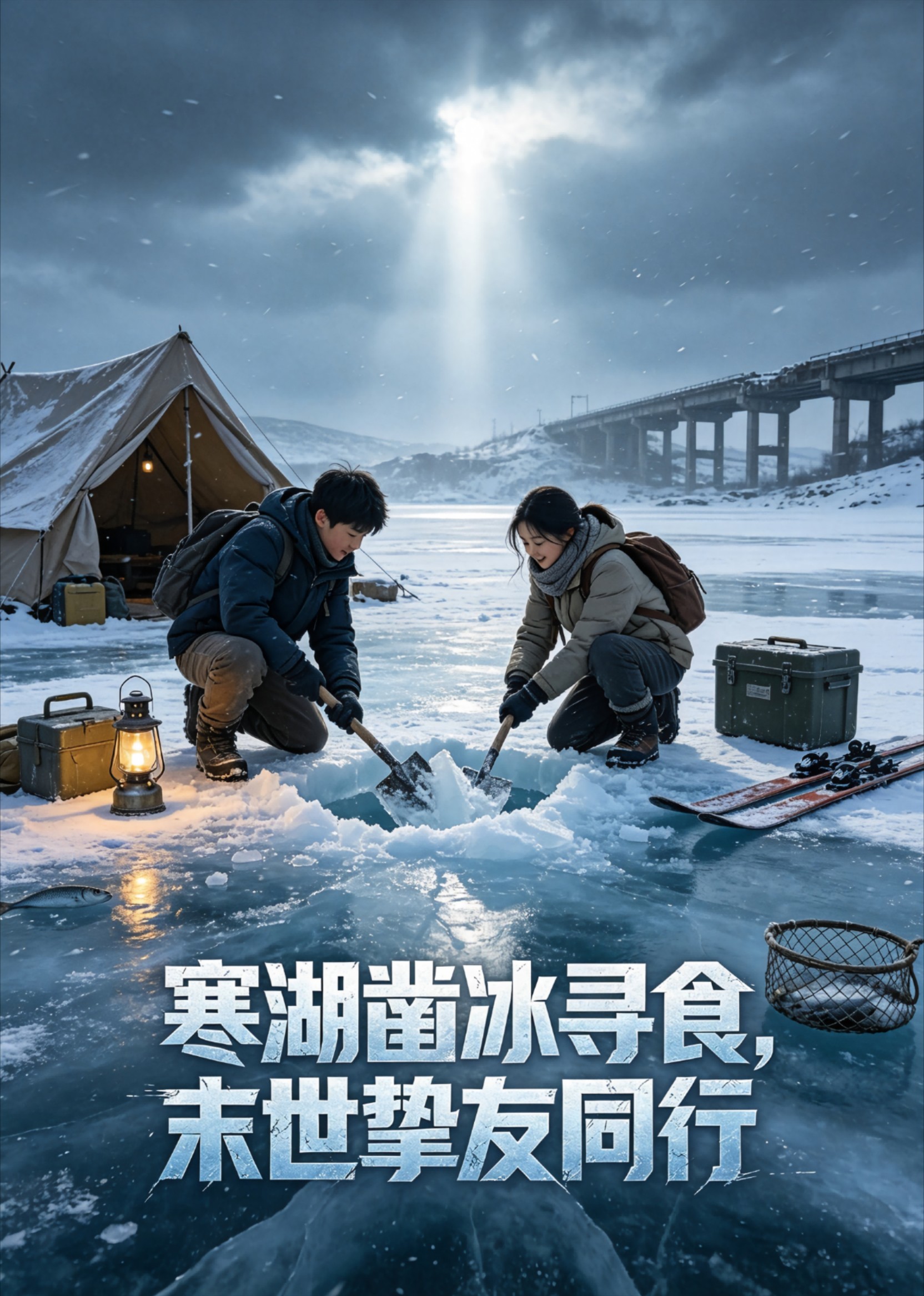 寒湖凿冰寻食，末世挚友同行