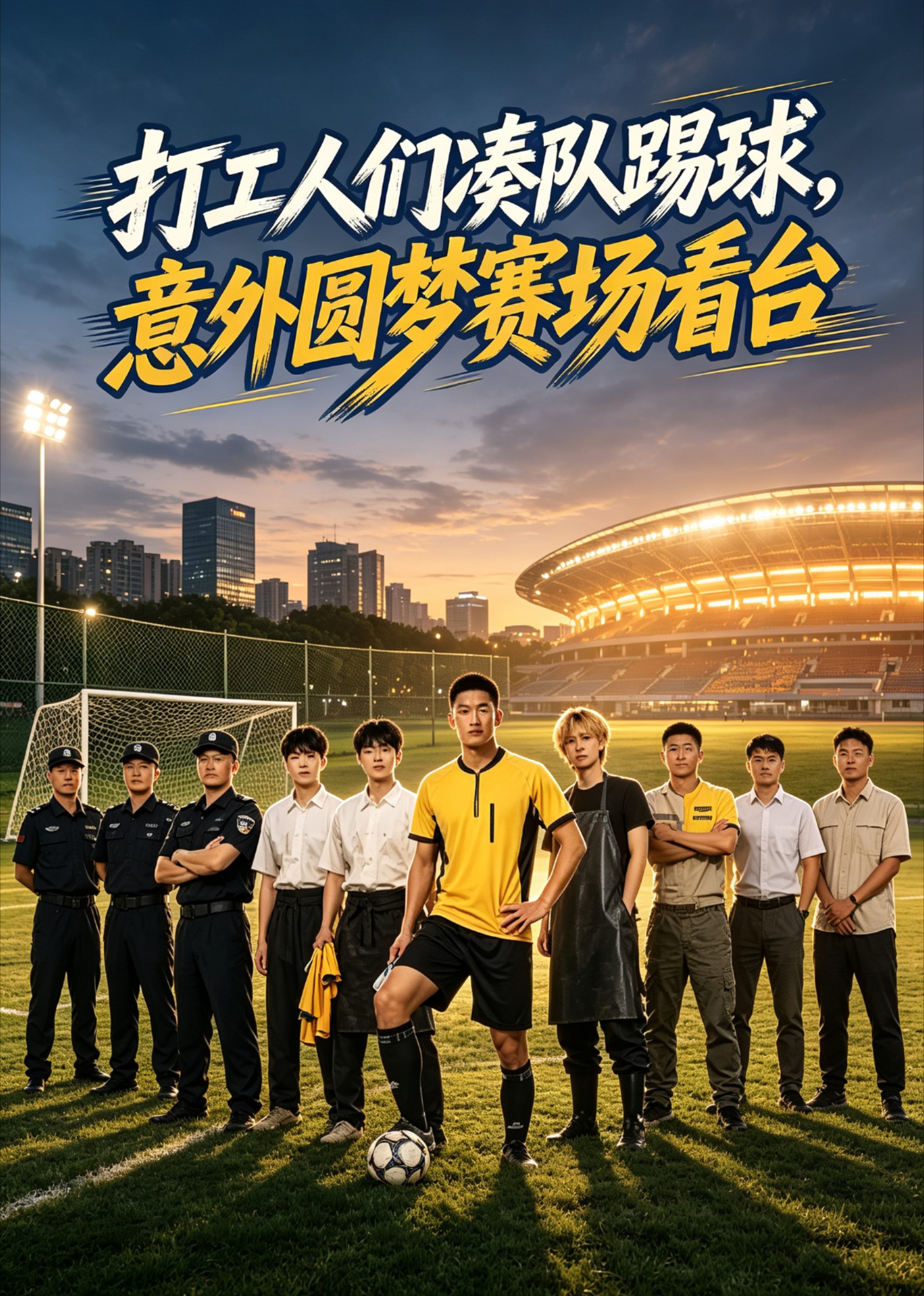 打工人们凑队踢球，意外圆梦赛场看台