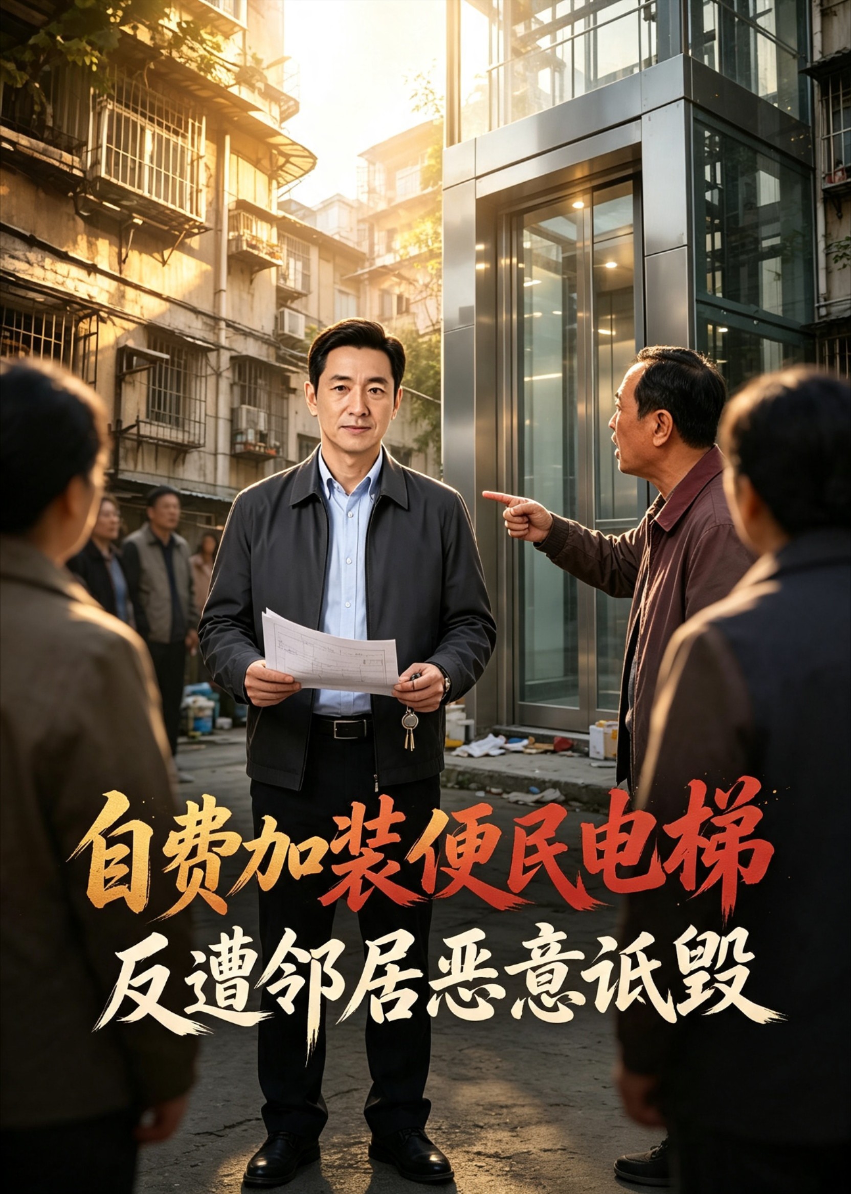 自费加装便民电梯，反遭邻居恶意诋毁 海报