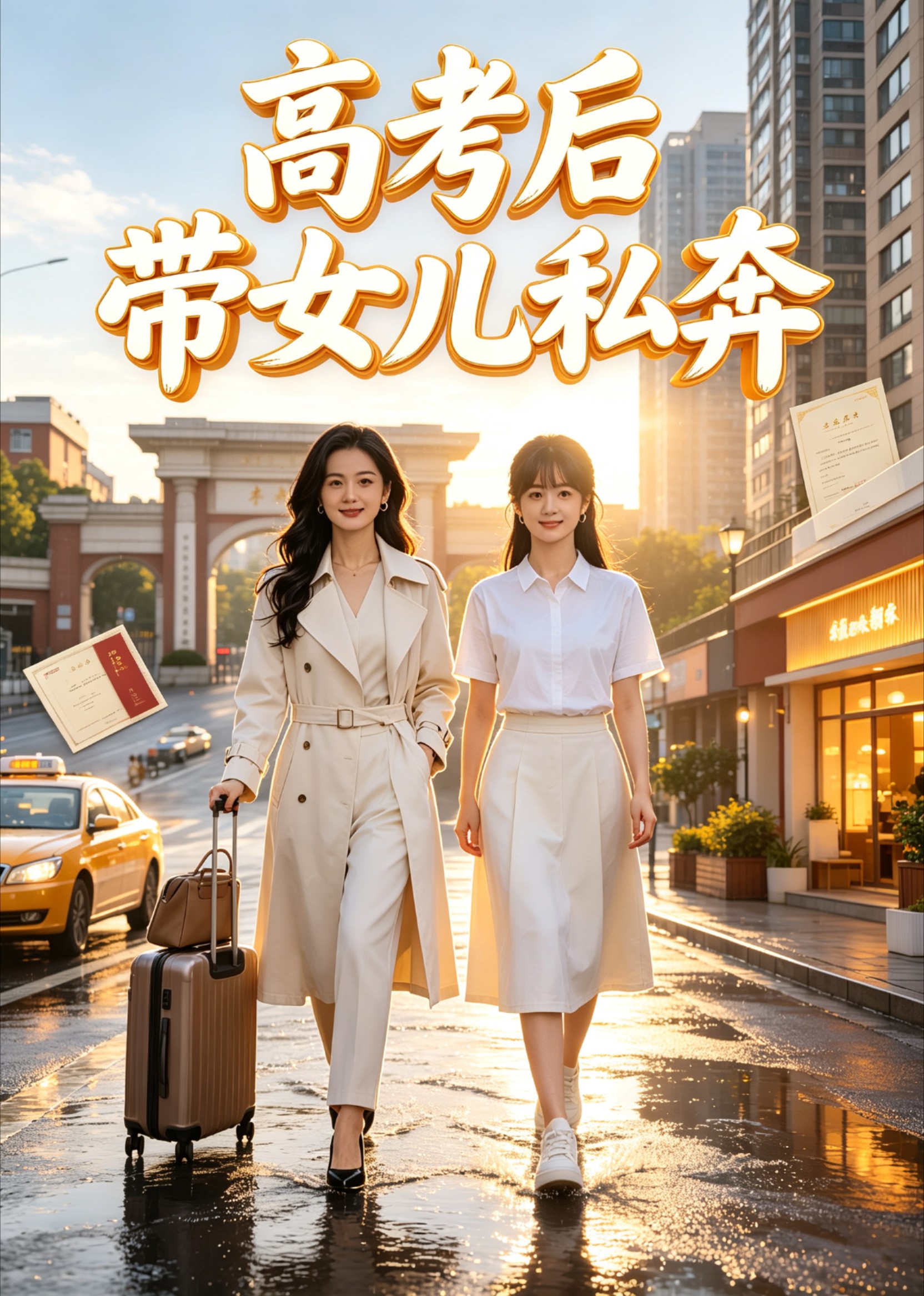 高考后带女儿私奔