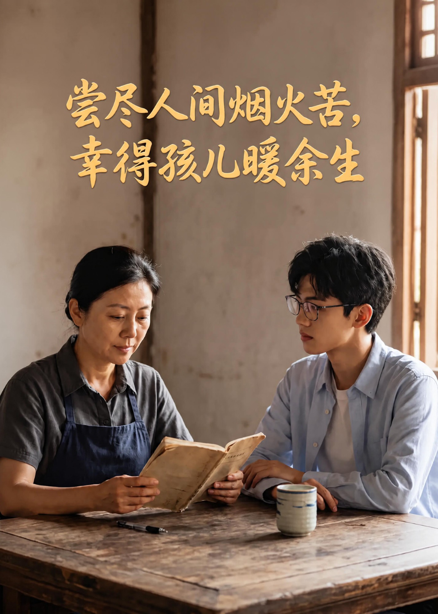 尝尽人间烟火苦，幸得孩儿暖余生
